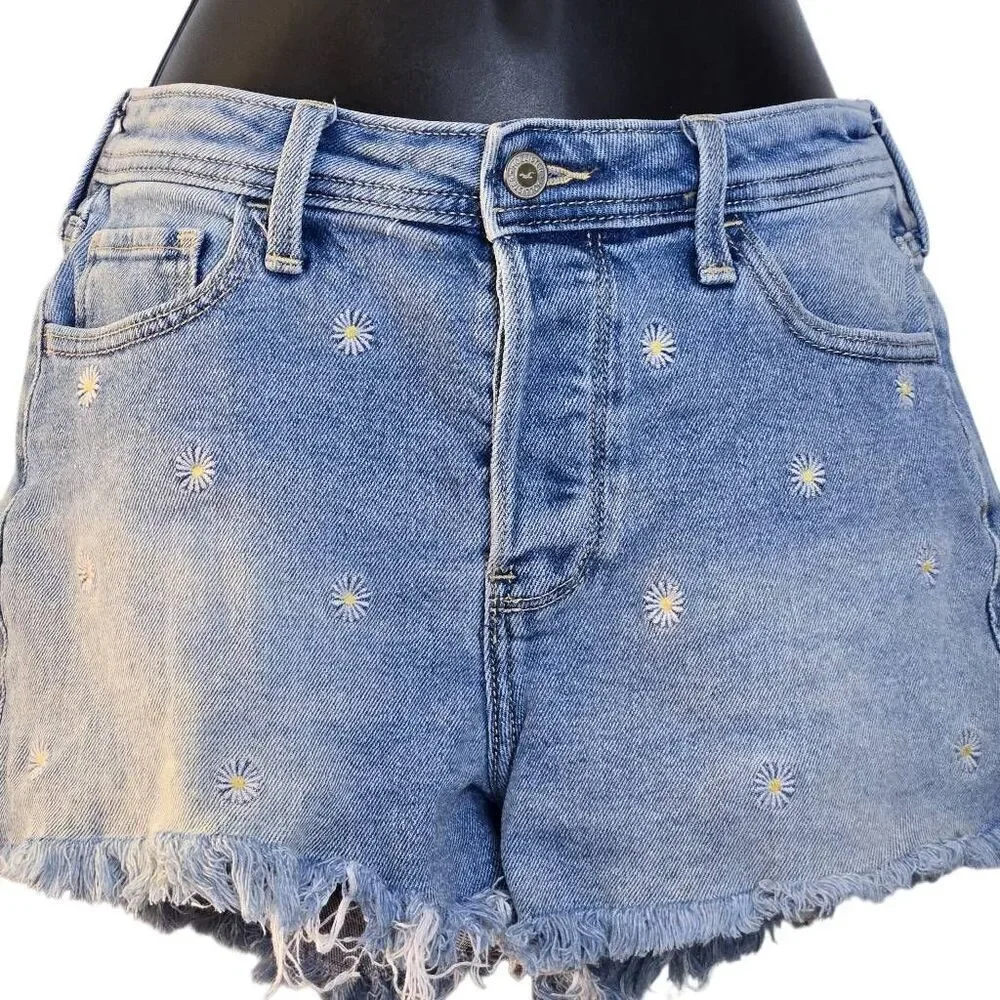 Hollister Denim Shorts Size 3 High Rise Mom 3